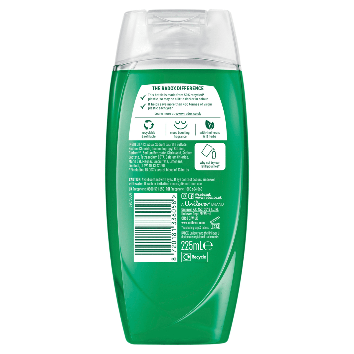 Radox Mineral Therapy Body Wash Feel Refreshed 225 ml