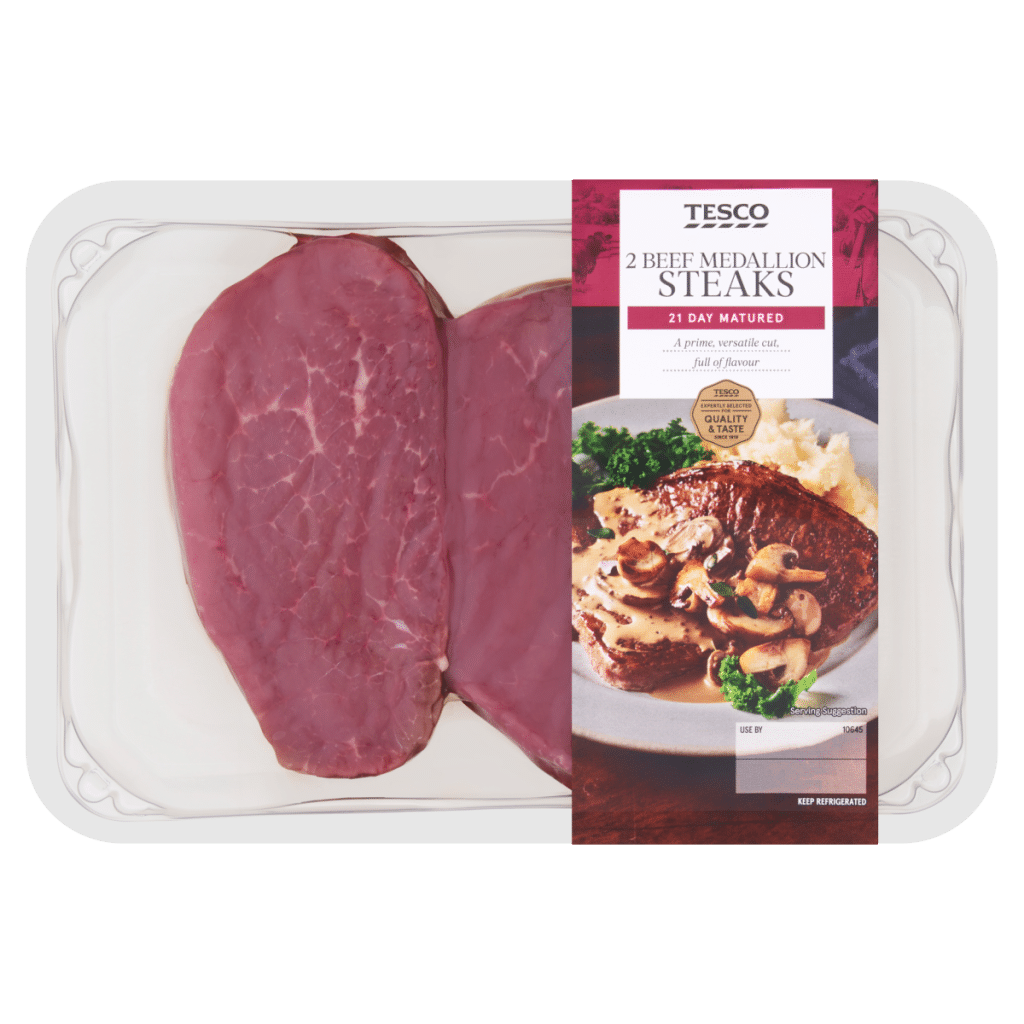 Tesco 2 Irish Beef Medallion Steaks 340g