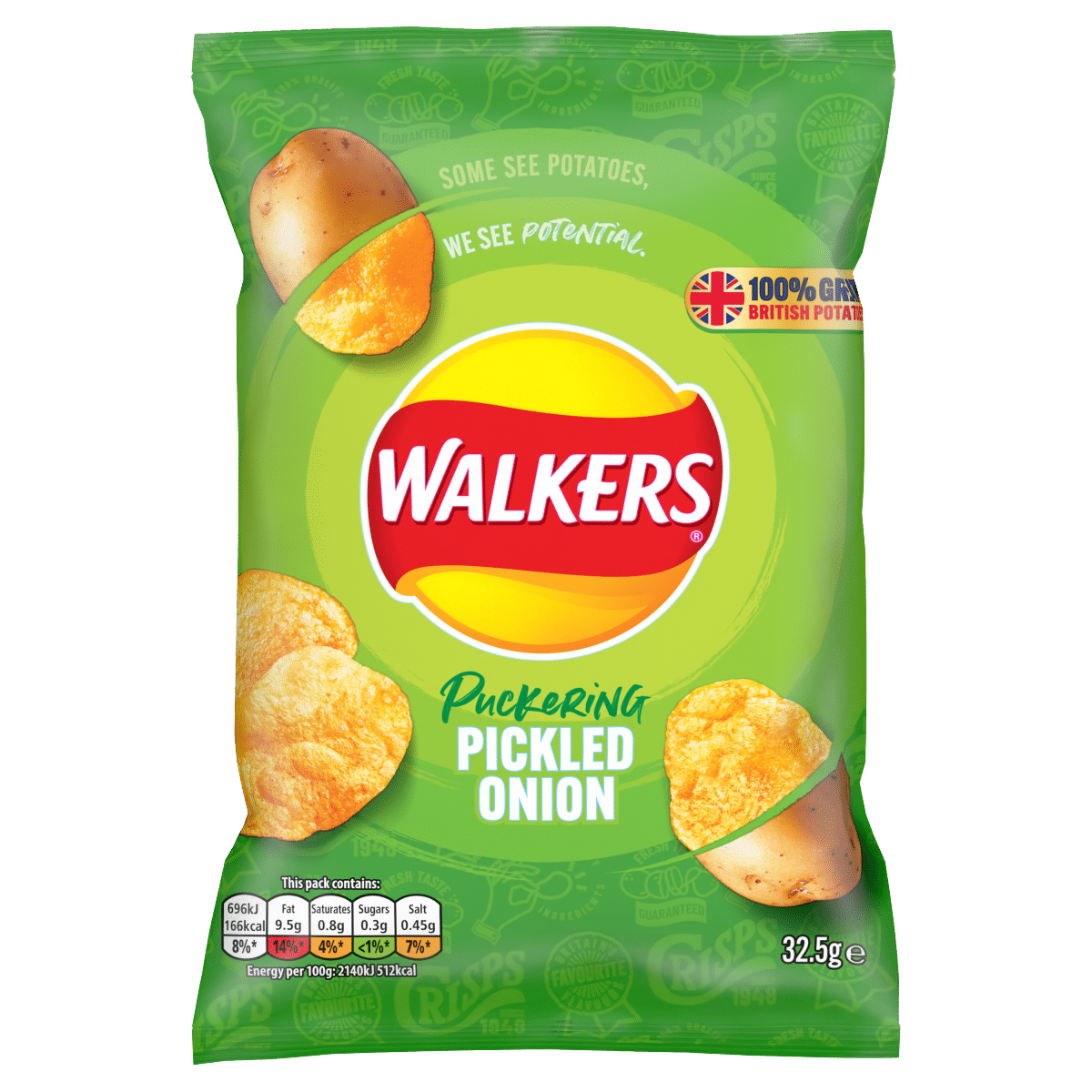 Walkers Pickled Onion Crisps 32.5g