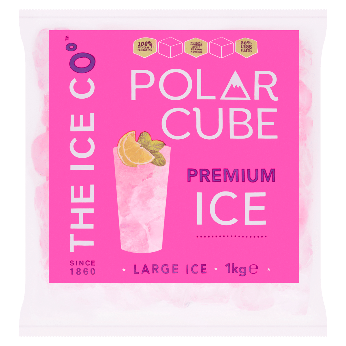 The Ice Co Polar Cube Premium Ice Large 1kg