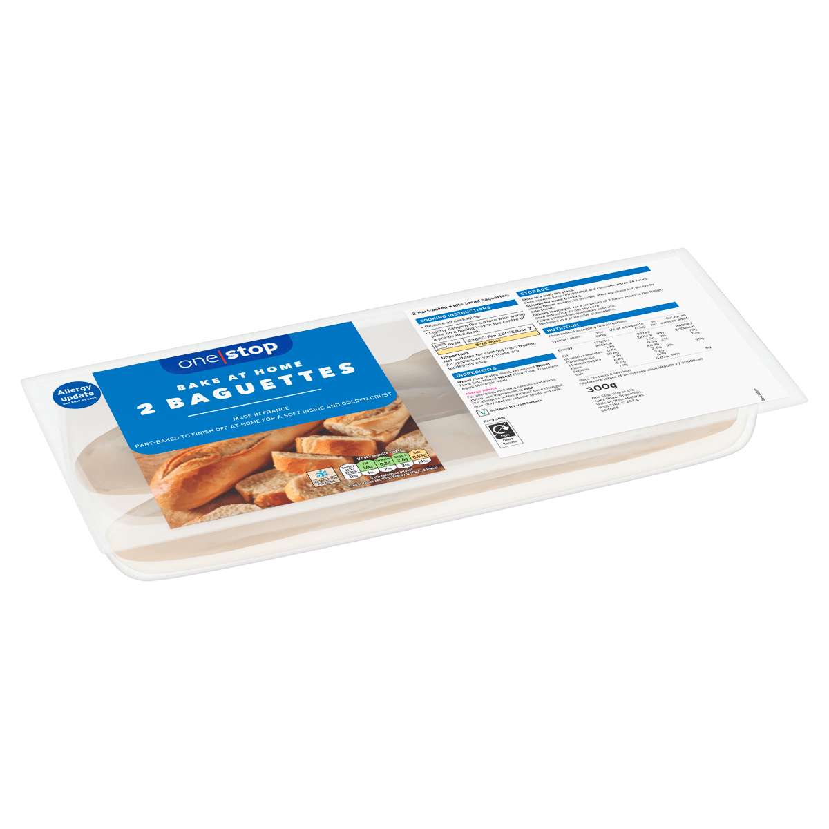 One Stop 2 Bake at Home Baguettes 300g