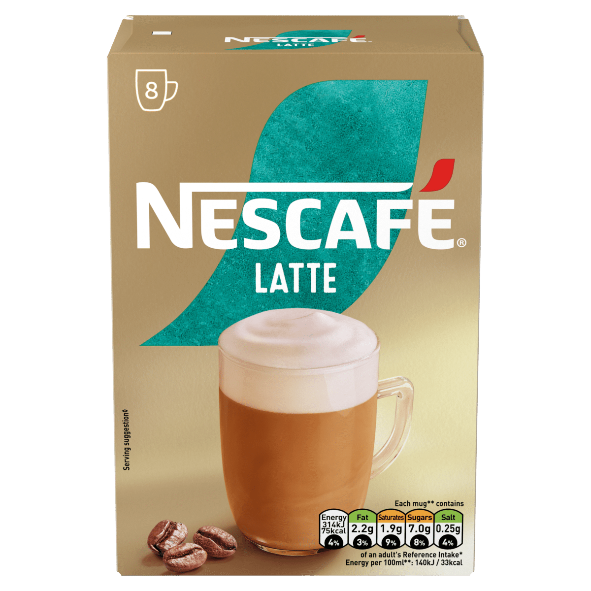 Nescafe Latte 8 x 18g (144g)