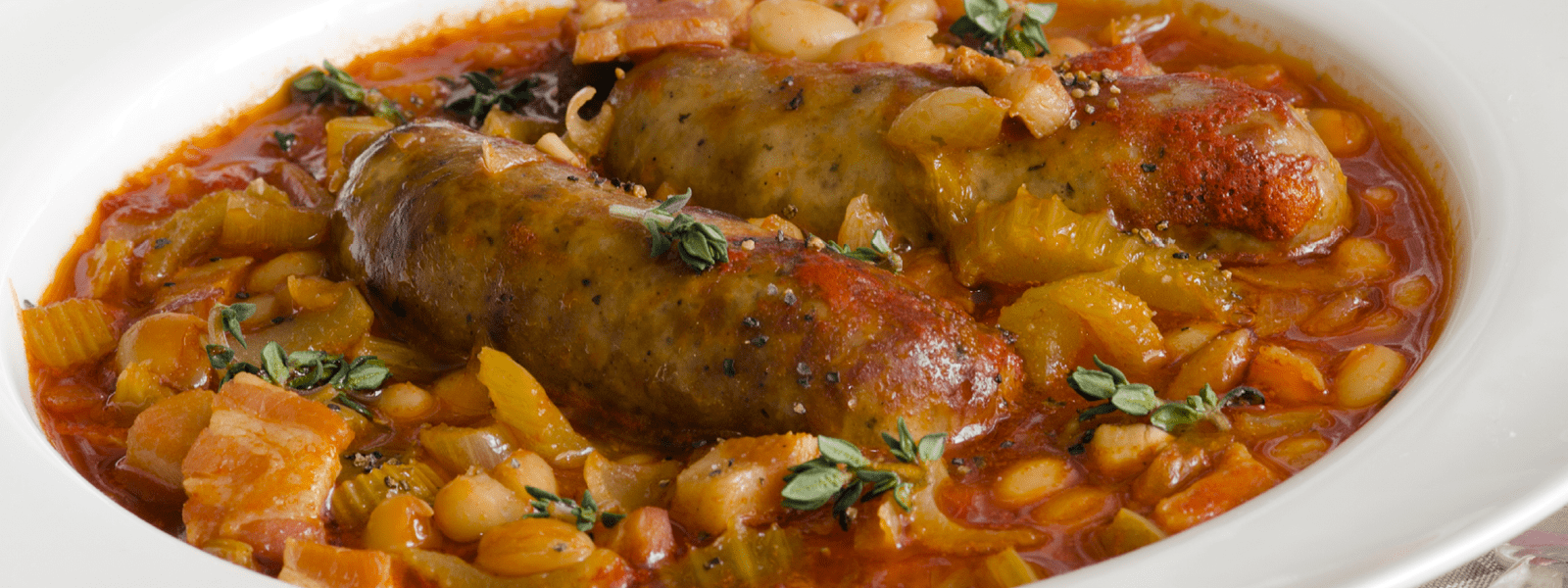 Veggie sausage and bean casserole